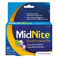 MidNite Natural Sleep Aid Chewable Tablets - Cherry Flavoured | Contains Melatonin (1.5mg), Chamomile, Lavender & Lemon Balm | Treatment for Occasional Sleeplessness | Non-habit Forming | The only one, 30 Tablets