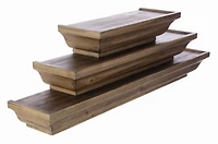 kieragrace Muskoka Fitz Wood Shelves - Walnut, 12-Inch, 18-Inch, 24-Inch, Set of 3
