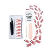 KISS Système Ongles de couleur Salon X-Tend, Flowers, Long Ballerine, 30u. Seamless Underlash