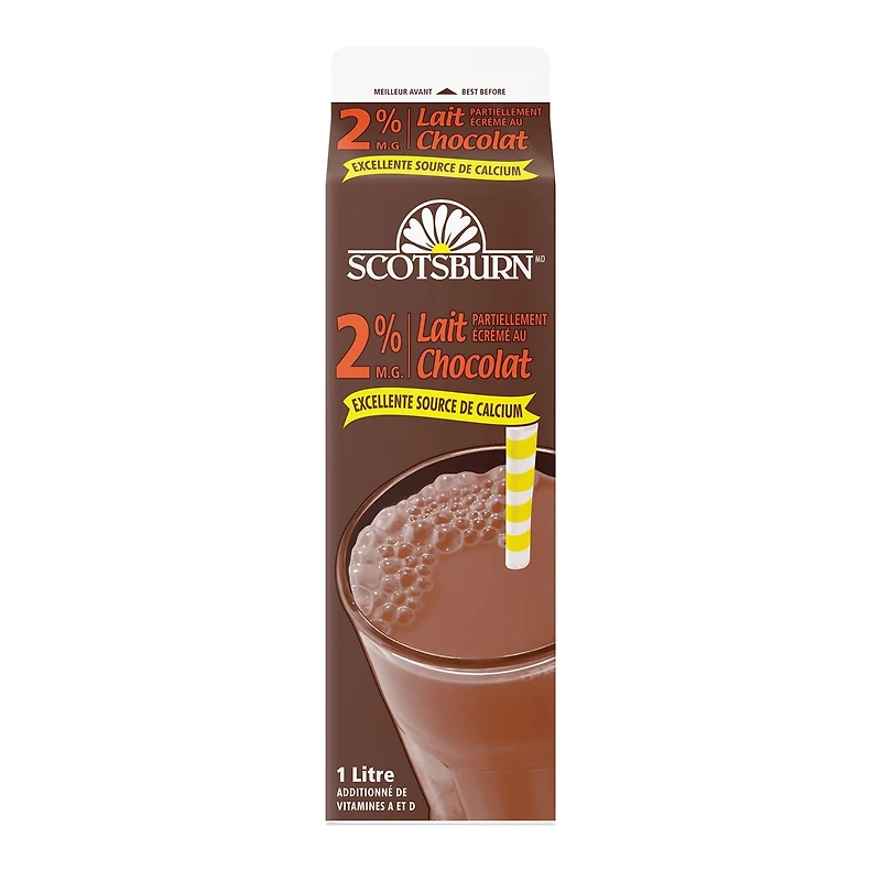 Scotsburn Lait partiellement écrémé au chocolat 2 % 1L