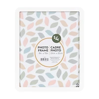 Cadre à photos décoratif blanc avec coins arrondis Boba de 20,3 cm x 25,4 cm pour table