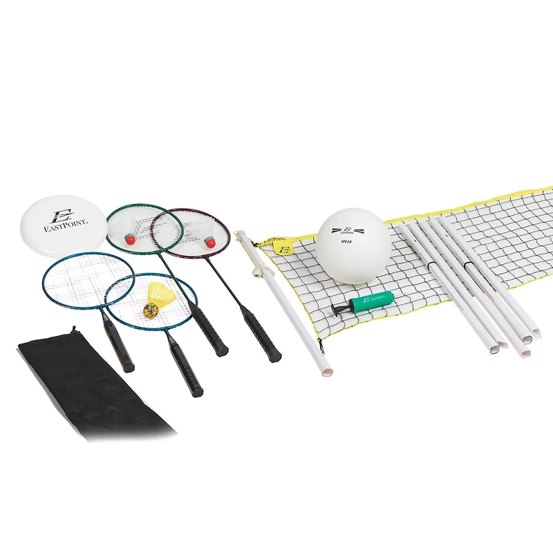 EastPoint 4 Game Combo - Volleyball, Badminton, Shuttle Smash & Disc Toss