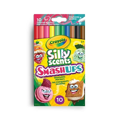 Marqueurs lavables fins Silly Scents Smash-Ups, boîte de 10