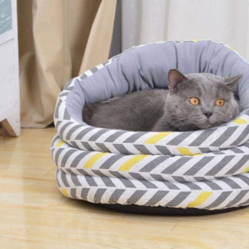Vibrant Life enveloppe ronde autour du lit de chat, gris, 18 x 18"