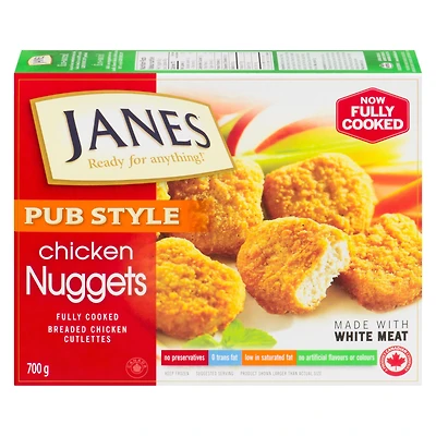 Pépites d’escalopettes de poulet panées de style pub Janes 700g