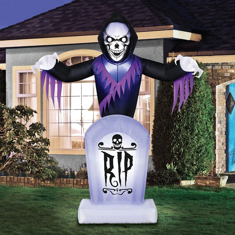 Occasions Halloween 8 Foot Inflatable Animated Tombstone Reaper