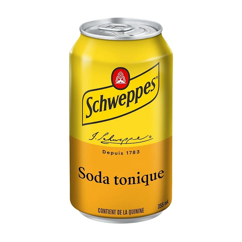 Boisson gazeuse Schweppes soda tonique 12 x 355 ml, Canettes