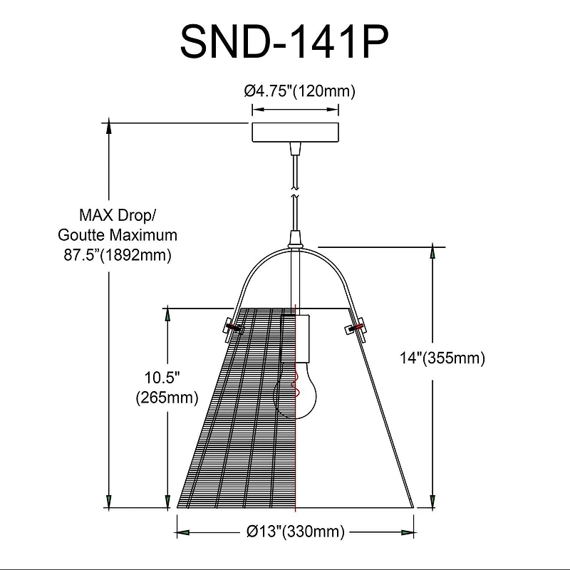 Shenandoah 1 Light Pendant - Aged Brass - Wicker Shade