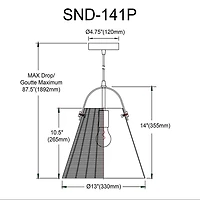 Shenandoah 1 Light Pendant - Aged Brass - Wicker Shade