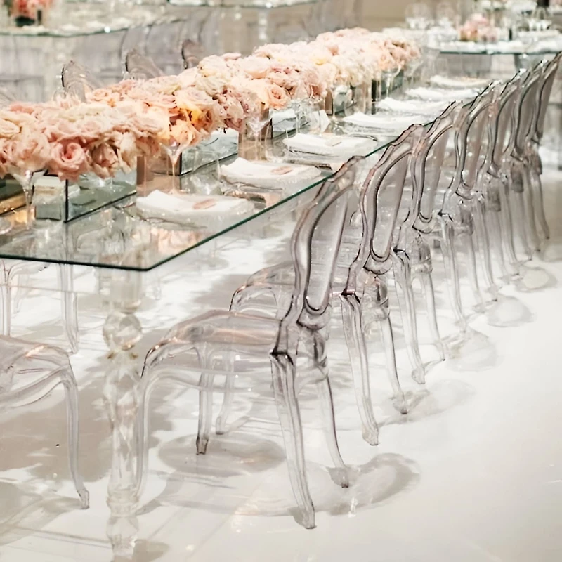 Heavenly Collection Clear Plastic Armless Chair for Dining Area