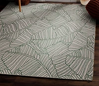 Outdoor Washable Largo Ivory & Green 5' x 7' Area Rug