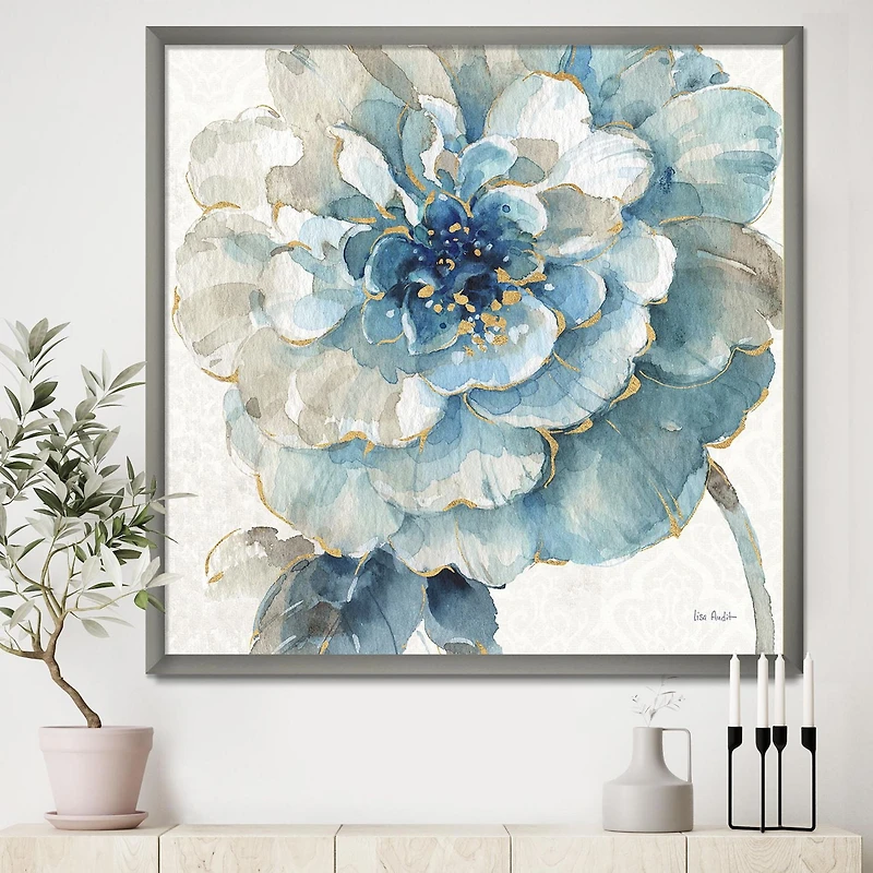 Designart Indigold Gold Country FLower Framed Wall Art