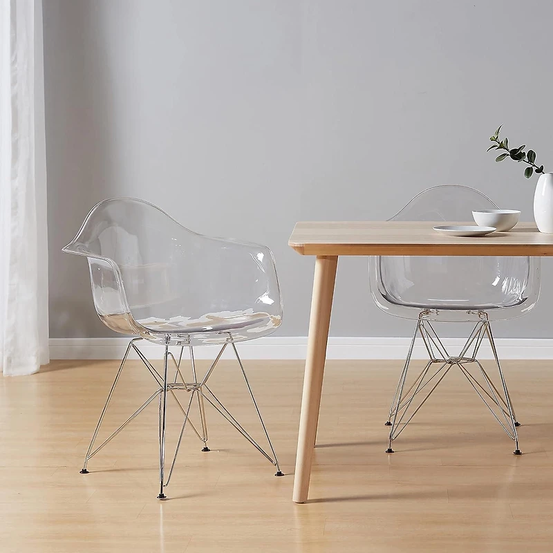 Heavenly Collection Clear & Chrome Bucket Chair