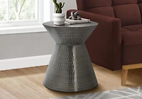 Monarch Specialties  Table D'appoint, Tambour, Coté, Bout, Table De Nuit, Lampe, Salon, Chambre À Coucher, Métal Gris, Contemporain, Moderne