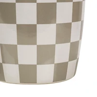 Mainstays 6 inch Grey Check Planter, MS 6 in. Grey Check Planter