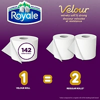 Royale Velour, 2 Ply Toilet Paper, 24 Equal 48 Bathroom Tissue Rolls