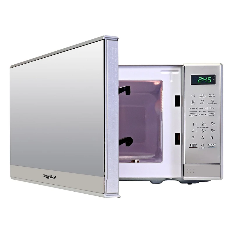 Total Chef 700 Watts Microwave Oven with Digital Controls (0.7 Cu. Ft./20 Liters), Compact Microwave for Quick Meals