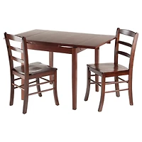 Winsome- Pulman 3PC table d'extension & chaises à dossier échelle