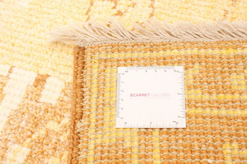 ECARPETGALLERY 7'0" x 9'9"  Transitional Jules Oushak Hand-knotted Area Rug for Living Room, Dining Room and Bedroom in Yellow