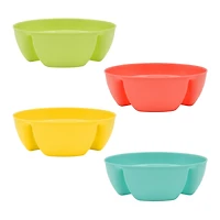 Mainstays Lot de 4 bols de service empilables en plastique à 2 compartiments avec sauce