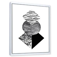 Designart Feuille de palmier tropical avec des formes géométriques abstraites I ART MURAL À CADRE FLOTTÉ