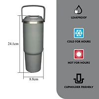 MAINSTAYS 30OZ STAINLESS STEEL TUMBLER GREY, 30OZ STAINLESS STEEL TUMBLER GREY