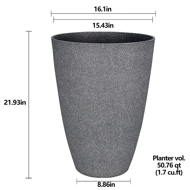 Cache-pot en béton gris Cache-pot en résine