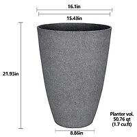 Cache-pot en béton gris Cache-pot en résine