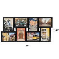 Hometrends 4x6 8-Opening Linear Gallery Collage Picture Frame, Black