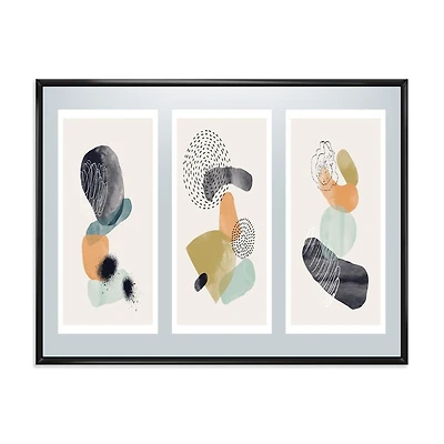 Designart Minimalistic Compostion of Organic Shapes I FLOAT FRAME WALL ART