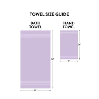 Ensemble de 4 pièces Mainstays Basics, 2 serviettes de bain, 2 serviettes à main, violet 100% Coton, 27x52, 16x26