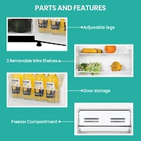 Koolatron Réfrigérateur compact de 3,2 pi³ avec congélateur, mini-réfrigérateur noir élégant pour la cuisine et le bureau