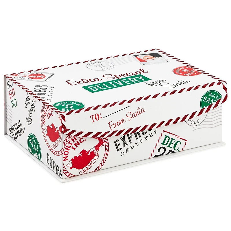 Boîte-cadeau moyenne –  blanche. Livraison du père Noël – 13 po de Hallmark