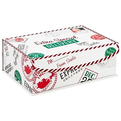 Boîte-cadeau moyenne –  blanche. Livraison du père Noël – 13 po de Hallmark