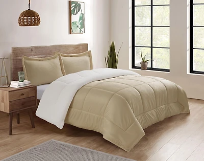 Reversible Mink & Berber Plush Sherpa Comforter Set