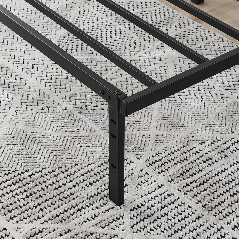 Mainstays Queen 14" Heavy Duty Steel Slat Platform Bed Frame with Storage Space Under Frame, No Box Spring Required, Black, Sizes Twin, Full, Queen