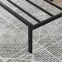 Mainstays Queen 14" Heavy Duty Steel Slat Platform Bed Frame with Storage Space Under Frame, No Box Spring Required, Black, Sizes Twin, Full, Queen