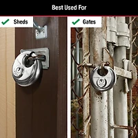 Master Lock 40DPF Stainless Steel Discus Padlock with Shrouded Shackle, Master Lock Stainless Steel Discus Padlock