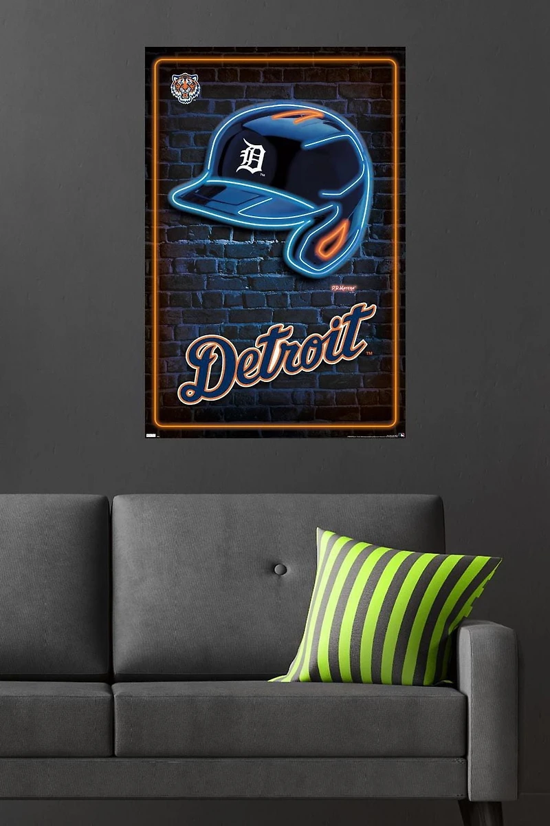 MLB Detroit Tigers - Neon Helmet 23 Wall Poster, 22.375" x 34"