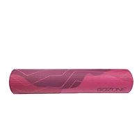 Tapis de yoga imprimé de 5 mm GoZone avec bouteille d’eau de couleur unie – Combinaison vagues - rouge bordeaux