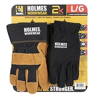Holmes Work Gloves 2PK Combo Kit SZ M