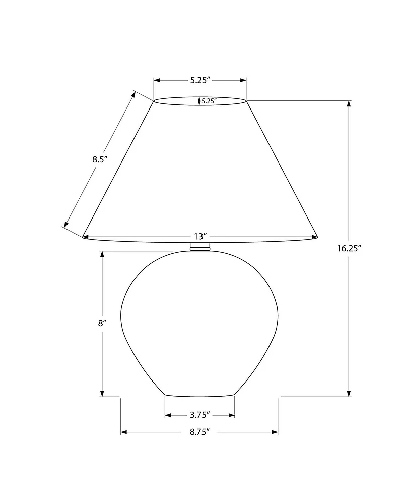Monarch Specialties  Luminaire, 16"h, Lampe De Table, Tons Crème, Crème, Contemporain