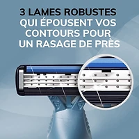 Rasoirs jetables pour hommes BIC Flex 3 Titanium, des rasoirs parfaits pour un rasage lisse et confortable, rasoirs 3 lames, paquet de 8. Paquet de 8