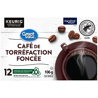 Great Value Dark Roast Coffee, 12 x 106 g