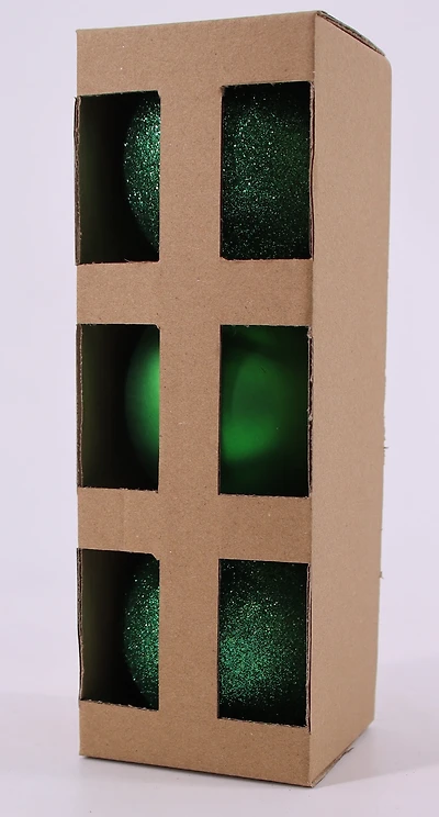 3 PIECES INCASSABLE ORNEMENT 8CM- VERT