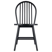 Windsor 2pc Chair Set Black Finish