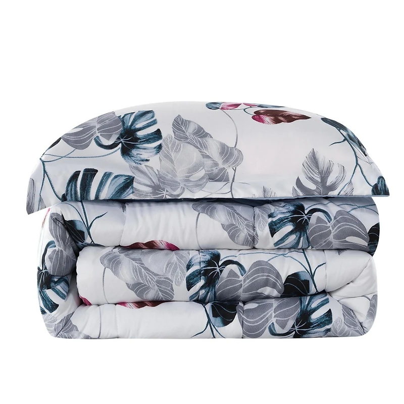 Marina Decoration Home Decor Parure de lit ultra douce et luxueuse en duvet d'oie, motif feuilles vertes modernes