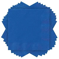 Electric Blue Lunch Napkins, 65ct, Measures 6.5x6.5" when folded, 2 ply