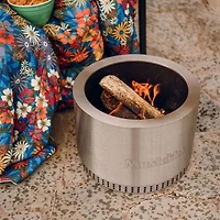 Foyer à bois sans fumée en acier inoxydable de 19,5 po Muskoka avec housse protectrice Foyer à bois sans fumée de 19,5 po