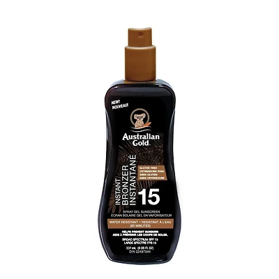 Australian Gold Instant Bronzer Spray Gel Sunscreen SPF 15